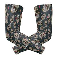 Anyangquji Day of The Dead Sugar Skull Arm Sleeve Protectiv for Man Elbow Brace for Arthritis (1 Pair)