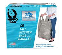 Hippo Sak Tall Kitchen Bags Made with Recycled Ocean Plastic, 45 Count