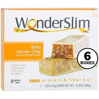 WonderSlim Low-Carb 15g Protein Diet Bar - Zesty Lemon Crisp - High Fiber Weight Loss Snack Bar - Gluten Free 6 Boxes Value Pack (Save 15%)