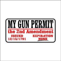 EYE CANDY SIGNS My Gun Permit Second Amendment Car Decal 2nd Amendment Sticker Laptop Decal (5" x 2.5") Printed/Laminated