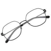 GAOYE Blue Light Blocking Computer Glasses for Women Men Retro Metal Lightweight Frame Anti UV Glare Lens - 0.0 Magnification (Black Frame/Transparent Lens/Black Leg)