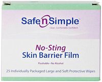 NO-STING SKIN BARRIER WIPES, 5" X 7"