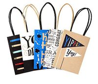 Hallmark Mini 5" Graduation Gift Bags Assortment (Pack of 5 Small Gift Bags for College, High School, 8th Grade, Kindergarten Graduations)