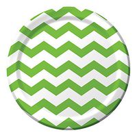 Creative Converting Celebrations 96 Count Chevron Paper Dinner Plates, 8.75", Fresh Lime