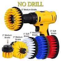 HIFROM 6pcs Drill Brush - Soft Medium Stiff Attachment Scrub Cleaning Kit for Pool Tile Showers Tubs Bathrooms Grout Carpet Boats Kitchen Flooring Brick Ceramic