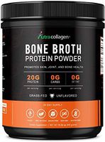 NUTRACOLLAGEN Bone Broth Protein Powder - Grass-Fed, Gluten Free, Dairy Free, Non-GMO, Paleo & Keto, Made in USA, 20g Protein, 0g Carbs - Unflavored (20 Servings)