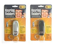 Keyring Accessory Optical Quality Magnifying Lenses Folding Pocket Sized Unisex Slim Design Three Strengths Black or Silver (+1.50, 2.0,+2.50) (Black/Silver +1.50)