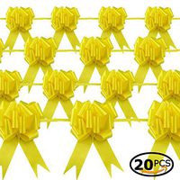 Star Quality Elegant Pull Bow for Gift Package | Solid Color Gift Decoration Bow Great for Wedding, Birthday and Parties (6-1/2 Inch, Yellow)