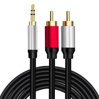 3.5 mm to 2RCA Cable,Yeung Qee RCA Cable Dual Shielded Gold-Plated 3.5mm Male to 2RCA Male Stereo Audio Y Cable Splitter Stereo Audio Cable (30FT)