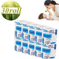 30 Roll Toilet Paper Ultra Soft & Strong 4-Ply Bath Paper 100% Pulp Recycled Toilet Paper Bulk for Family Restaurant Hotel (30roll)
