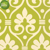 Amscan International Small Party Napkins Natural Damask, Pack Of 16
