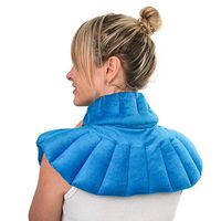 Zensity Wellness Microwavable Moist Heating Pad for Neck and Shoulder - Weighted Neck and Shoulder Wrap with Natural Herbal - Heat and Cold Therapy for Anxiety, Pain and Pressure Relief – 4lbs (Blue)