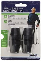Drive Medical Small Base Quad Cane Tips, Black