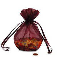 Plum Organza Bags with Round Bottom | Quantity: 30 | Width: 6 1/2" Gusset - 4"
