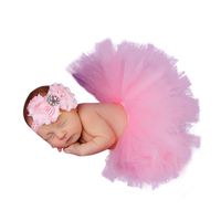 Sunbona Newborn Photography Props,Baby Girl Photo Prop Lace Tutu Skirt Dress Headband Outfit Clothes Set (A)