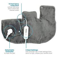 Electric Neck and Shoulder Warmer Heating Pad (18”x25”) Gray - Fast-Heating Technology, 3 Heat Settings, Moist Heat Therapy Option, Fast Heating, Convenient Storage Bag