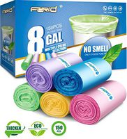 8 Gallon/150pcs Medium Trash Bags, FORID Colorful Clear Garbage Bags, Extra Strong Rubbish Bags for Home, Office, Car/30 Liter/5 Rolls