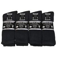 Falari Diabetic Socks Crew Length Size 10-13 Black