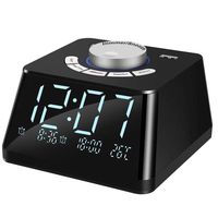 Digital Alarm Clock Radio - YIHUNION Dual USB Charging Ports FM Radio with Sleep Time Temperature Display Snooze Dual Alarms with 6 Wake up Sounds 5 Level Brightness Dimmer Adjustable Alarm Volume