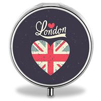 Heart Pill Case, Round Stainless Drug Organizer Container Medicine Cover for Pocket Daily&Weekly