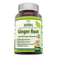Herbal Secrets Ginger Root Supplement 550 Mg Capsules (Non-GMO) - Helps to Reduce Nausea, Supports Cardiovascular & Immune Function, Soothes Upset Stomach* (120 Veggie Capsules)