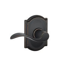 Schlage Camelot Trim with Accent Hall and Closet Lever, Aged Bronze (F10 ACC 716 CAM)