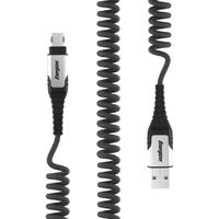 Premier Energizer Hardcase Android Charger Micro USB Cable 10ft Fast Charging USB 2.0 Syncing Braided Coiled Cord Metal Tip, Black 10 Feet