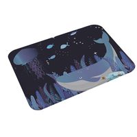 Zippem Flannel Vintage Style Marine Animal Printed Floor Mat Absorbent Non-slip Carpet Doormats