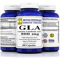 Pure GLA Oil - Gamma Linolenic Acid - Concentrated Emulsified Dry - 800mg per Serving - Best Value, Max Strength, All Natural - Supports Smooth & Healthy Skin and Hormonal Balance.