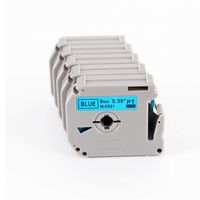 Molshine Compatible Non-Laminated M Tape,Replacement for Brother P-Touch M521 MK521 M-K521, Black on Blue,9mm x 8m(3/8 inch x 26.2 feet),4 Pack