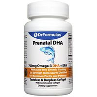 DrFormulas Best 700mg Prenatal DHA + EPA, S. American (not Nordic) Fish Oil with Omega-3, 90 Softgels