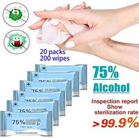 NAILGIL 75% Alcohol Wet Wipes, Portable Hand Wipes Towel Disposable Sterilization Disinfection Wipes for Antiseptic Skin Face Hand Cleaning Care Large Wipes,FDA Certified(20Packs,200Wipes)