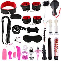Yunestry 23PCS/Set Leather Nylon Plush BDSM Bondage Toy Flirt - Amal Plug - Body Massage Tools - Massagers Adullt Six Toys Set