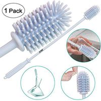ZZRUI 15 inchs Silicone Bottle Brush Cleaner for Narrow/Tall Bottle,Long Handle Silicone Scrub Brushes for Cleaning Water Bottle/Glasses/Coffee Mug/Baby Bottle/Vase Blue