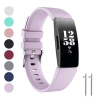 Watbro Bands Compatible with Fitbit Inspire HR/Fitbit Inspire/Fitbit Ace 2, Soft Silicone Sports Replacement Wristband, Water Resistant Fitness Straps Multi Color for Women Men Large Small