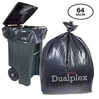 Dualplex 64-65 Gallon Black Trash Bags for Toter, 1.5 Mil Garbage Bag 50 Bags Per Case 50" X 60"