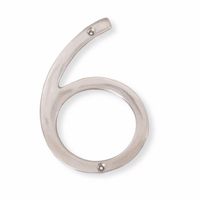 NACH HH-SDW6-ALM Shadow House Address Number - #6, Polished Aluminium, 6"