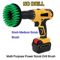 HIFROM Medium Heavy Duty Stiffness Scrub Drill Brush for Kitchen Stoves Cabinets Counters Linoleum Bathroom Bathtub Shower Tile Porcelain Cleaning with Quick Change Shaft