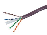 Monoprice Cat6 Ethernet Bulk Cable - Network Internet Cord - Solid, 350Mhz, UTP, CMR, Riser Rated,  Pure Bare Copper Wire, 23AWG, No Logo, 1000ft, Purple