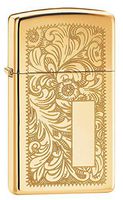 Zippo Venetian Slim High Polish Brass Pocket Lighter