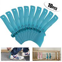 Alyster Alyster Lazy Shoe Helper Portable Shoe Lifting Helper Handled Shoe Horn Fits for All Shoes 10PCS (Blue, 10 PCS)