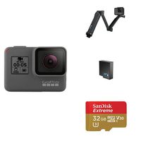 GoPro HERO5 Black w/ 3-Way Grip, Battery and Memory Card