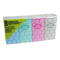 Facial Tissues, 2-ply, 8 Individual Pocket Packs