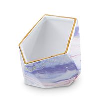 Kate Aspen 23204EL Gold Foil Rim Purple Marble Print Ceramic Boom Bowl Cell Phone Sound Amplifier, One Size, Multi