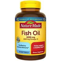Nature Made Fish Oil 1000 mg Softgels, 90 Count for Heart Health† (Packaging May Vary)