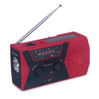 Portable Emergency Solar Weather Radio Hand Crank Self Powered AM/FM/NOAA Radios, with LED Flashlight, SOS Alarm, Reading Lamp and 2000mAh Power Bank for Emergency Earthquake Hurricane (Red)