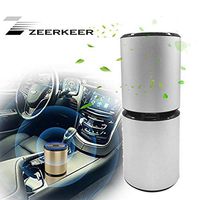 ZEERKEER Car Air Purifier Ionizer, Air Freshener and Odor Eliminator with Dual USB Charging Ports, Remove Cigarette Cigar Wildfire Smoke, Bad Odors, Pets Smells
