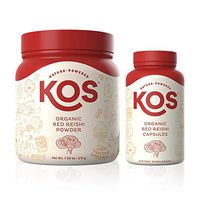 KOS Organic Red Reishi Powder + Organic Red Reishi Capsules Bundle