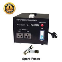 PowerBright 3000W Step Up & Down Japanese Transformer, Power ON/Off Switch, Can be Used in 120 Volt Countries and 100 Volt Countries, Convert from 120V to 100V and 100V to 120V