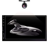 7-inch Vehicle Navigation General Purpose/MP3 MP4 Player Car Radio Head Unit Touch Screen with USB TF AUX Jack Steering Wheel Remote Control Black Frame